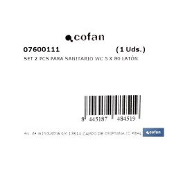 SET 2 PCS PARA SANITARIO WC 5 X 80 LATÓN
