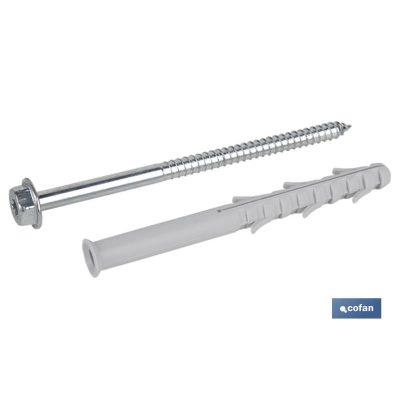 TACO LARGO DE GOLPE CON TORNILLO HEXAGONAL Ø10 X 100 MM