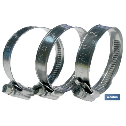 ABRAZADERA INOX A-2 BANDA 9mm  70-90 Venta unitaria