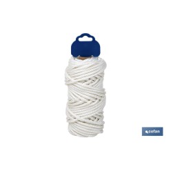 BOBINA CORDÓN POLIÉSTER REFORZADO 5 MM 25 M BLANCO