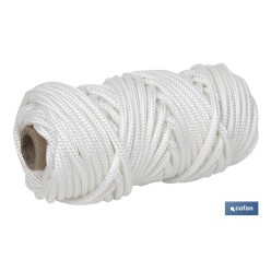 BOBINA CORDÓN POLIÉSTER REFORZADO 5 MM 25 M BLANCO