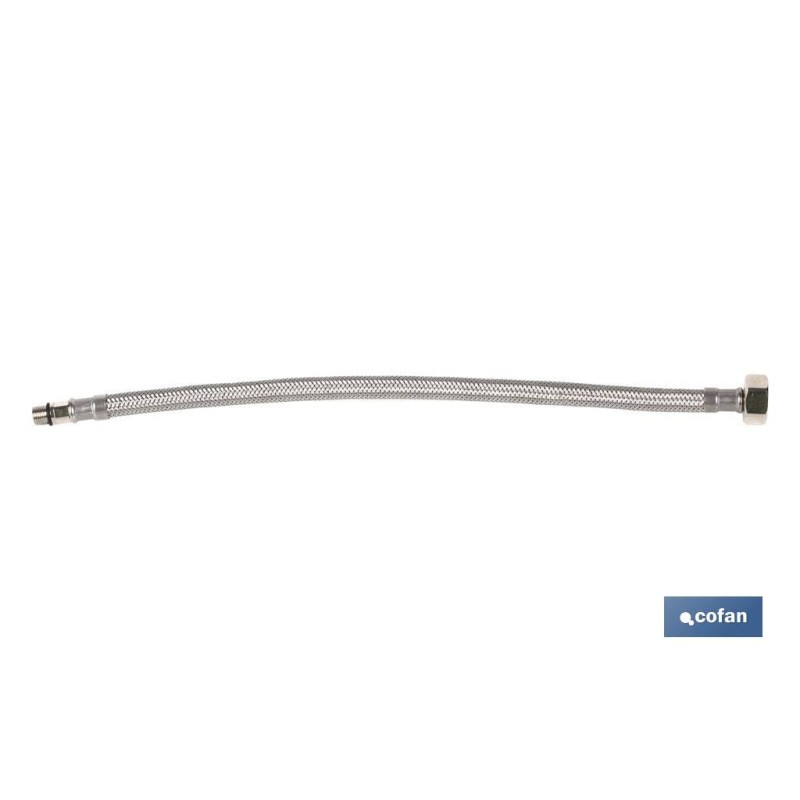 CONEXIÓN FLEXIBLE INOX M10x1 - H1/2 35 CM.