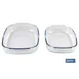 SET DE 2 FUENTES OVALADAS ANCHAS DE VIDRIO BOROSILICATO MODELO BARITINA 2700 ML - 3800 ML