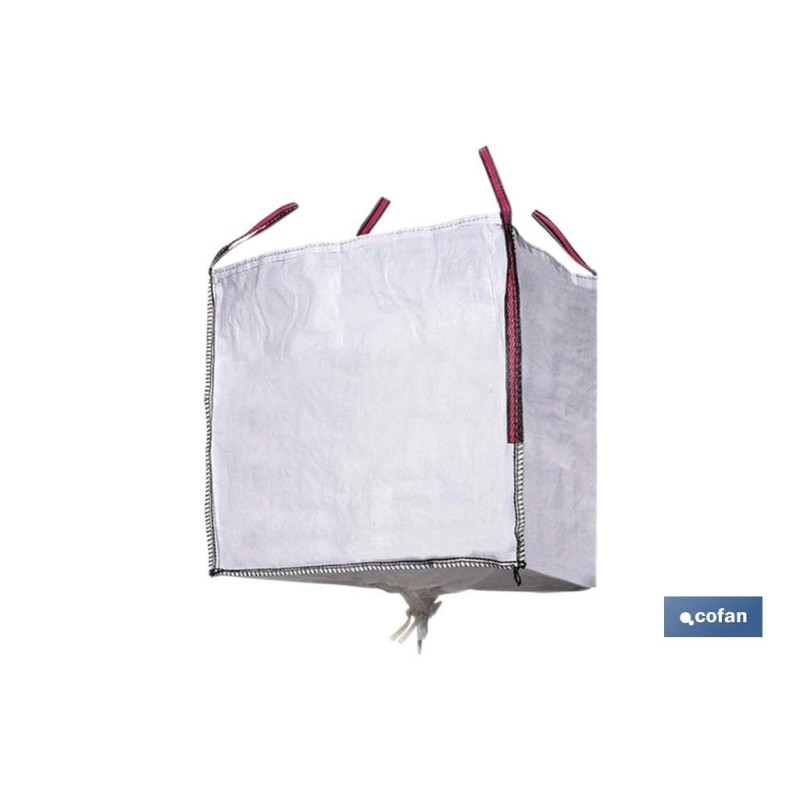 BIG BAG ESCOMBROS 90x90x90cms BLANCO C/VALV.DESCARGA