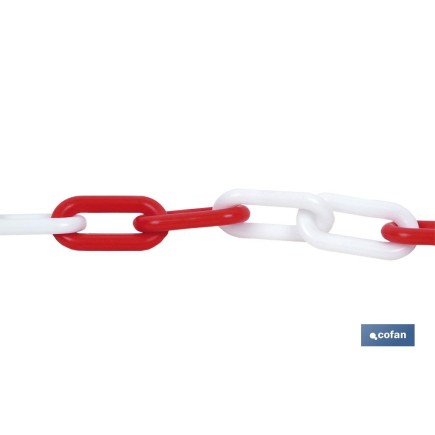 CADENA DE PLÁSTICO 8mm 30 mts (ROJO/BLANCO)