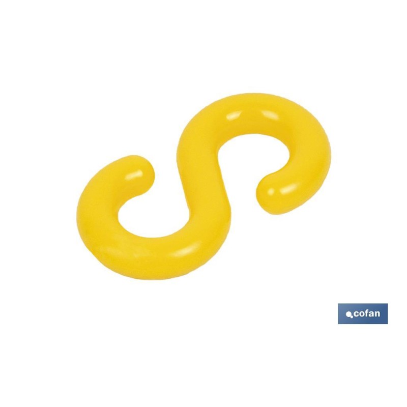 GANCHO S  CADENA PLÁSTICO 8mm AMARILLO