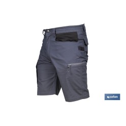 BERMUDAS DE TRABAJO FRIGG ELASTANO 215 G/M2 GRIS OSCURO CON DETALLES NEGROS TALLA 40