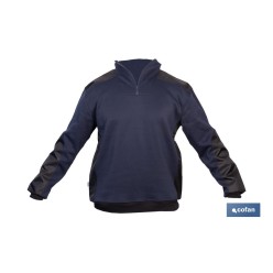 SUDADERA RANGER CUELLO CREMALLERA 280GMS AZUL-NEGRO T-XXL