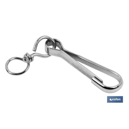 MOSQUETÓN GIRATORIO NIQUELADO 60mm Venta unitaria