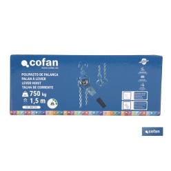 POLIPASTO DE PALANCA 0,75 T ELEVACIÓN 1,5 M