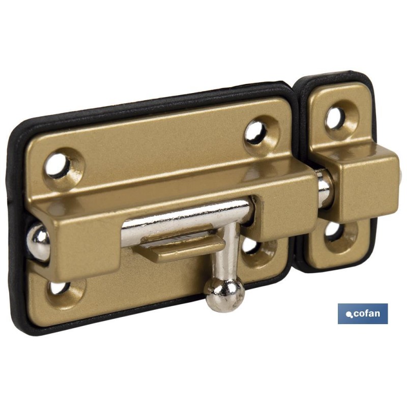 PASADOR BASE PLÁSTICO DORADO 80 MM VENTA UNITARIA