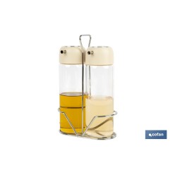 SET DE ACEITERA Y VINAGRERA  GAMA LAUREL COLOR BEIGE