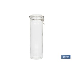 SET 4  FRASCOS CRISTAL+ CLIP ACERO 2100ML,1500ML,1150ML,750ML