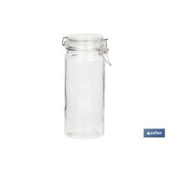 SET 4  FRASCOS CRISTAL+ CLIP ACERO 2100ML,1500ML,1150ML,750ML