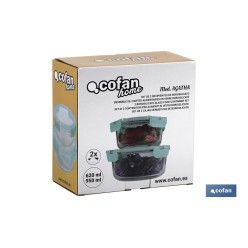 SET DE 2 RECIPIENTES DE BOROSILICATO MODELO AGATHA 620 ML - 950ML