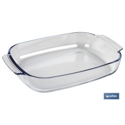 SET DE 2 FUENTES OVALADAS ANCHAS DE VIDRIO BOROSILICATO MODELO BARITINA 2700 ML - 3800 ML