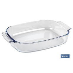 SET DE 2 FUENTES OVALADAS ANCHAS DE VIDRIO BOROSILICATO MODELO BARITINA 2700 ML - 3800 ML