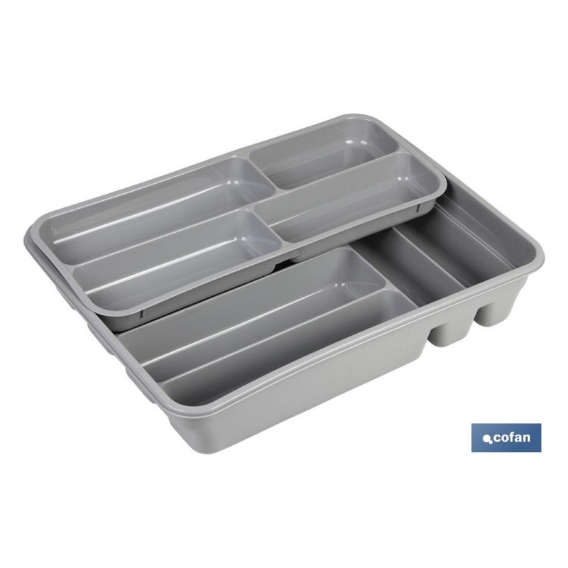 CUBERTERO  GRIS 40X30X7 cm DOS ALTURAS venta unitaria