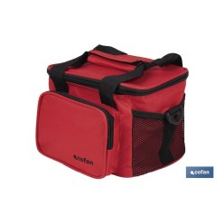 NEVERA TEXTIL PORTÁTIL MULTIBOLSILLOS COLOR ROJO 5 L