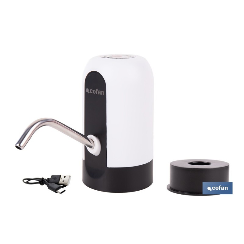 DISPENSADOR DE AGUA PARA GARRAFAS RECARGABLE USB 6.9 X12.3 CM