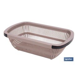 ESCURRIDOR RECTANGULAR EXTENSIBLE MARRÓN 50,5 X 24,5 X 11,5 CM