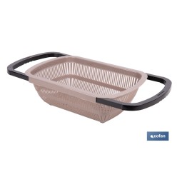 ESCURRIDOR RECTANGULAR EXTENSIBLE MARRÓN 50,5 X 24,5 X 11,5 CM