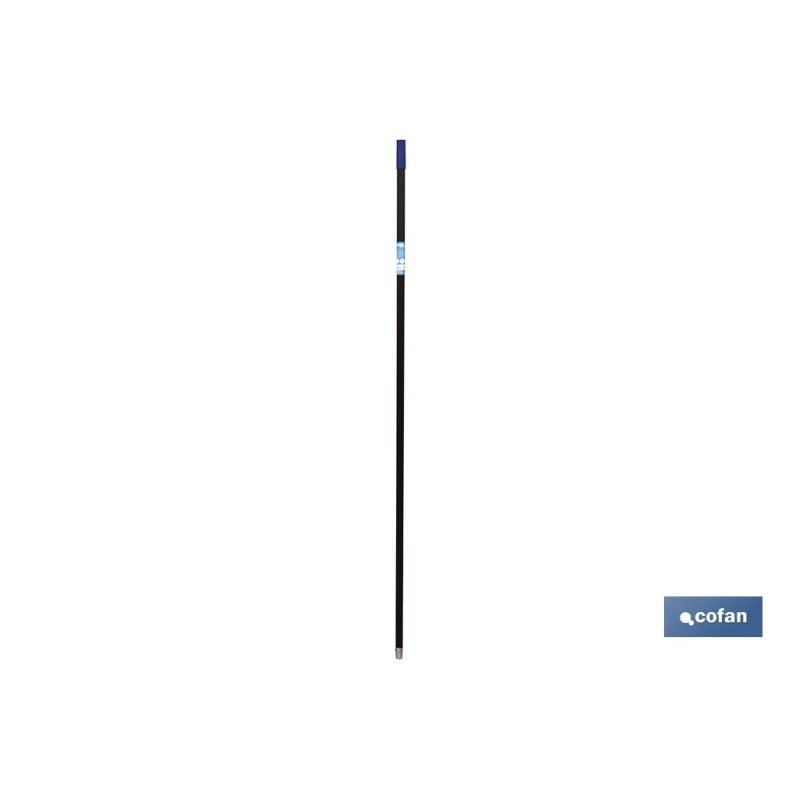 PALO ACERO PLASTIFICADO AZUL/NEGRO 1.40M (diametro 2,5cm)