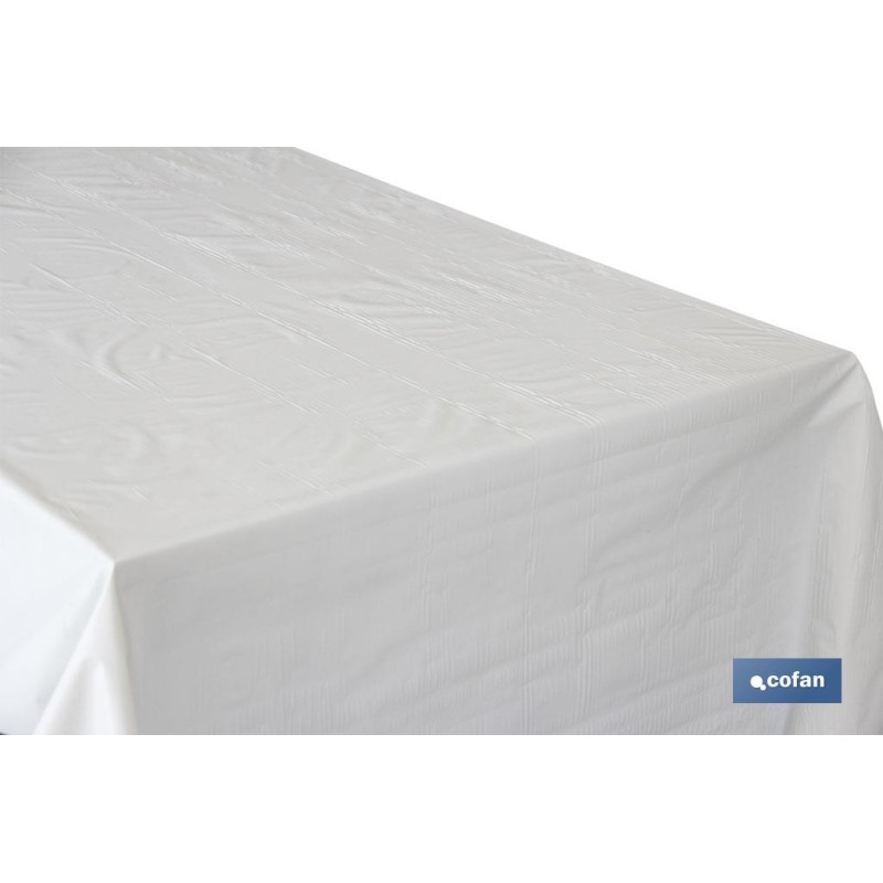 PROTECTOR DE MESA DE  PVC BLANCO 1,40 x 50  m