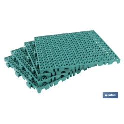 SET DE 4 UDS. LOSETA ALVEOLADA VERDE DE PVC 33 X 33 X 2 CM