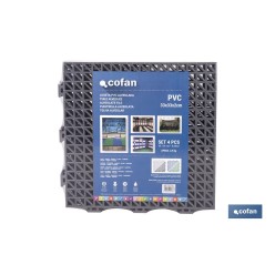 SET DE 4 UDS. LOSETA ALVEOLADA GRIS CLARO DE PVC 33 X 33 X 2 CM