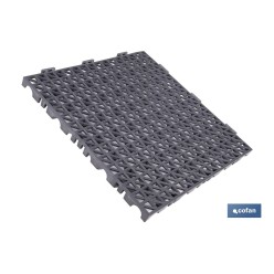 SET DE 4 UDS. LOSETA ALVEOLADA GRIS OSCURO DE PVC 33 X 33 X 2 CM