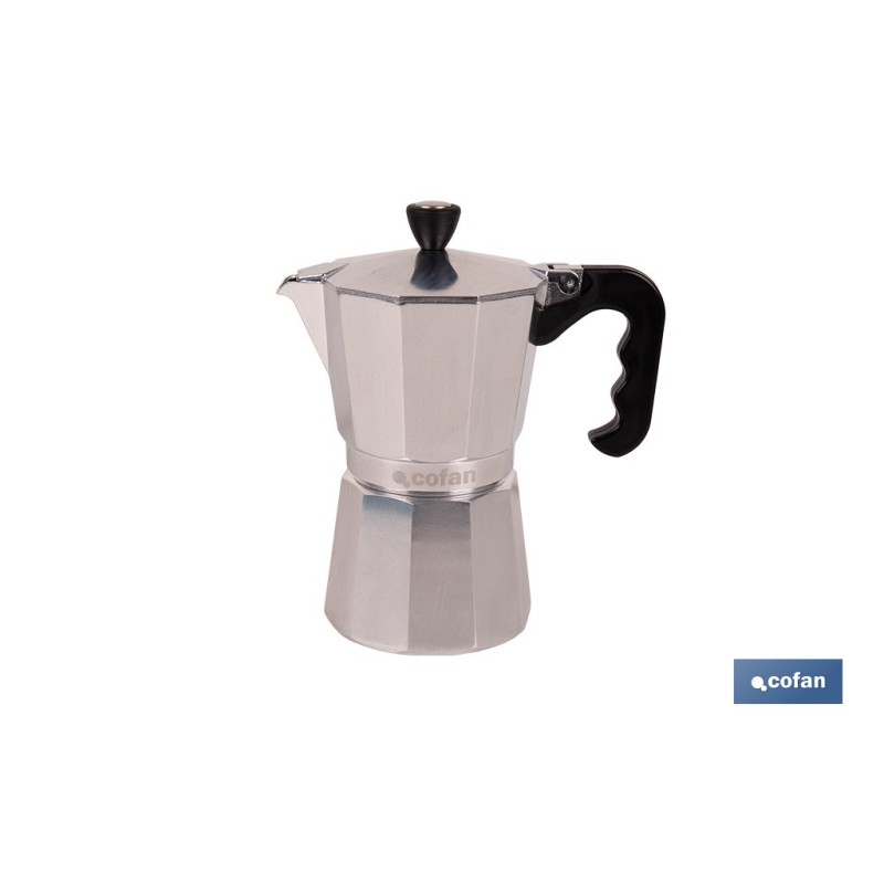 CAFETERA ITALIANA DE ALUMINIO PARA INDUCCIÓN 6 TAZAS