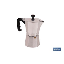 CAFETERA ITALIANA DE ALUMINIO PARA INDUCCIÓN 6 TAZAS