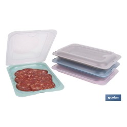 PACK DE 4 PORTAEMBUTIDOS APILABLES CREMA, AZUL, VERDE, NUDE 25 X 17 X 3 CM