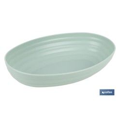 FUENTE OVALADA VERDE AGUA 24X16X5.5cm MODELO NARA 1080ml