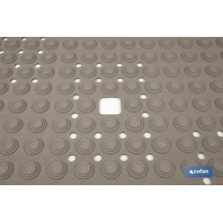 ALFOMBRA PLUS  ANTIDESLIZANTE CON VENTOSAS BAÑERA/ DUCHA BEIS PIEDRA 60 X 60 cm