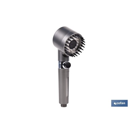 MANGO DE DUCHA CON TRES FUNCIONES, FILTRO Y AHORRO DE AGUA GRIS ANTRACITA