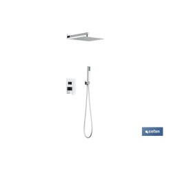 CONJUNTO DE DUCHA EMPOTRADA MONOMANDO CUADRADA CROMADA