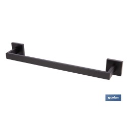 TOALLERO NEGRO MATE DE ACERO CON DISEÑO CUADRADO GAMA FAIAL 45 X 8 X 5,5 CM