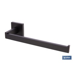 TOALLERO NEGRO MATE DE ACERO CON DISEÑO CUADRADO GAMA FAIAL 27 X 8 X 5,5 CM