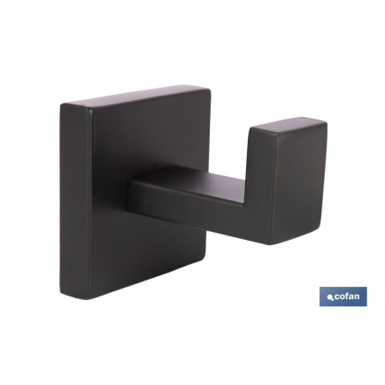 PERCHA NEGRA MATE DE ACERO CON DISEÑO CUADRADO GAMA FAIAL 5,5 X 6 X 5,5 CM