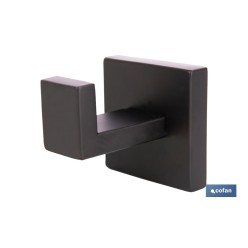 PERCHA NEGRA MATE DE ACERO CON DISEÑO CUADRADO GAMA FAIAL 5,5 X 6 X 5,5 CM