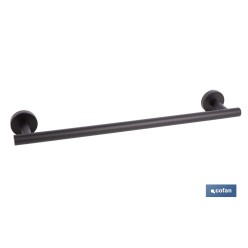 TOALLERO NEGRO MATE DE ACERO CON DISEÑO REDONDO GAMA RIBEIRA 45 X 8 X 5 CM