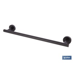 TOALLERO NEGRO MATE DE ACERO CON DISEÑO REDONDO GAMA RIBEIRA 45 X 8 X 5 CM