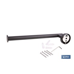 TOALLERO NEGRO MATE DE ACERO CON DISEÑO REDONDO GAMA RIBEIRA 28 X 8 X 5 CM