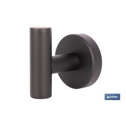 PERCHA NEGRA MATE DE ACERO CON DISEÑO REDONDO GAMA RIBEIRA 5 X 5 X 6 CM