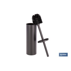 ESCOBILLERO PARA INODORO NEGRO MATE DE ACERO GAMA RIBEIRA 9,1 X 9,1 X 39 CM
