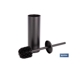 ESCOBILLERO PARA INODORO NEGRO MATE DE ACERO GAMA RIBEIRA 9,1 X 9,1 X 39 CM