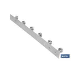 PERCHERO DE PARED DE ACERO INOXIDABLE 304 CON 6 POMOS 33,51 X 2,7 X 2,8 CM