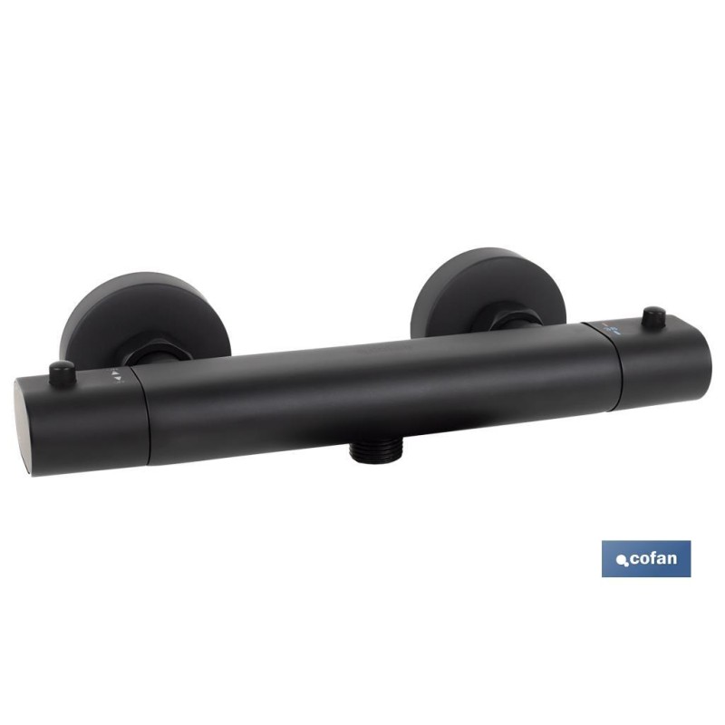 GRIFO TERMOSTATICO DUCHA NEGRO MATE MODELO KERCH